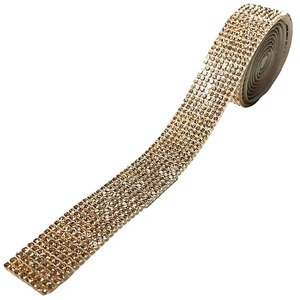 Rose Gold Sparkly Self Adhesive Rhinestone Roll 1 Yard