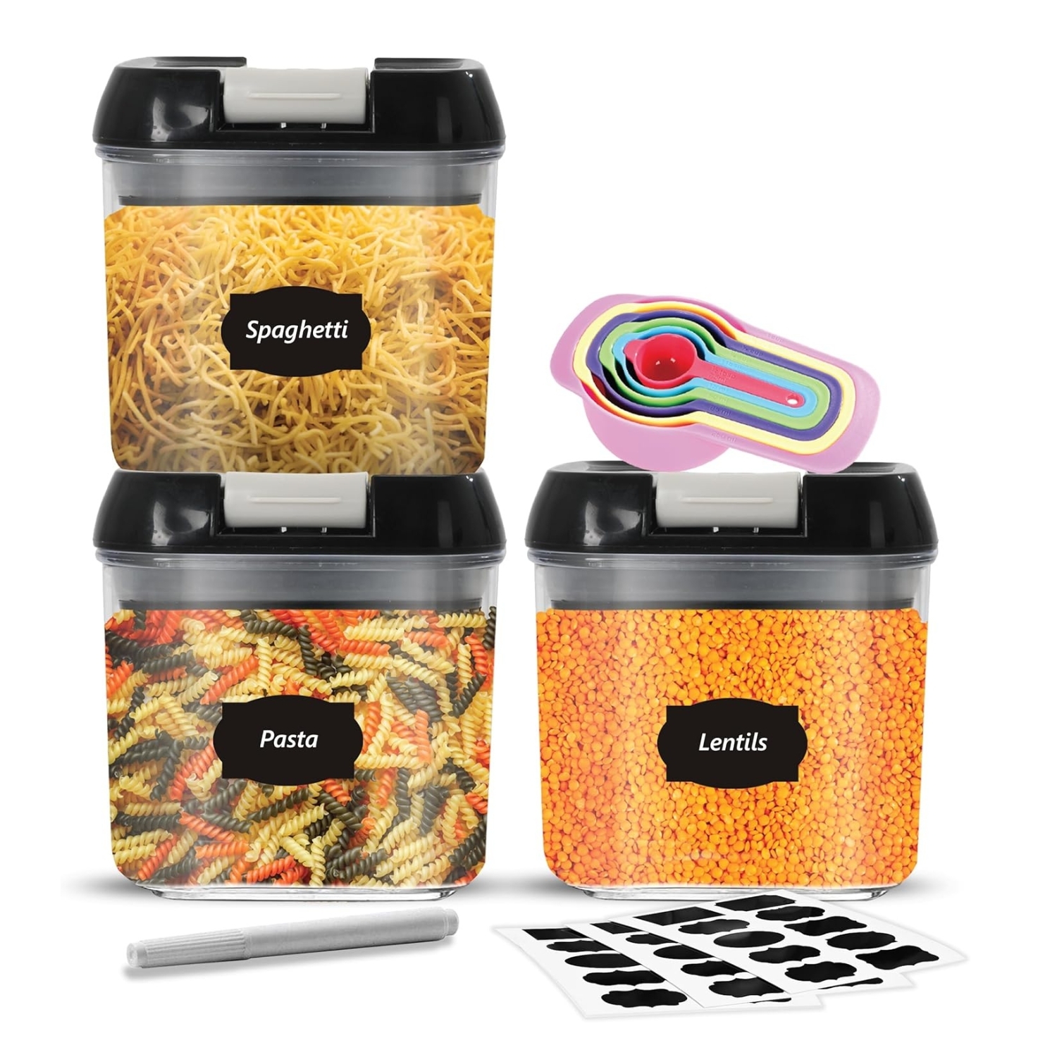 Top 3 3 Piece 0.5L Food Storage Lock N Fresh Stackable Containers - Clear