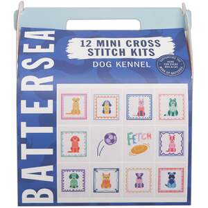 Battersea 12 Mini Cross Stitch Kit, Dog, Aida Fabric, Embroidery Threads, Needles, Home Décor