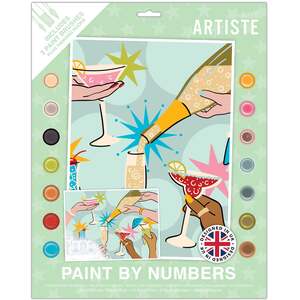 DOCRAFTS ARTISTE Large Paint by Numbers, Cheers, Summer Craft, 395x295mm
