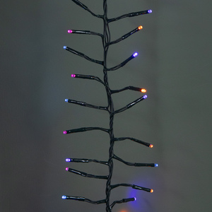 18.5m 1440 LED Christmas Cluster Multi-Action String Lights with Timer in Rainbow