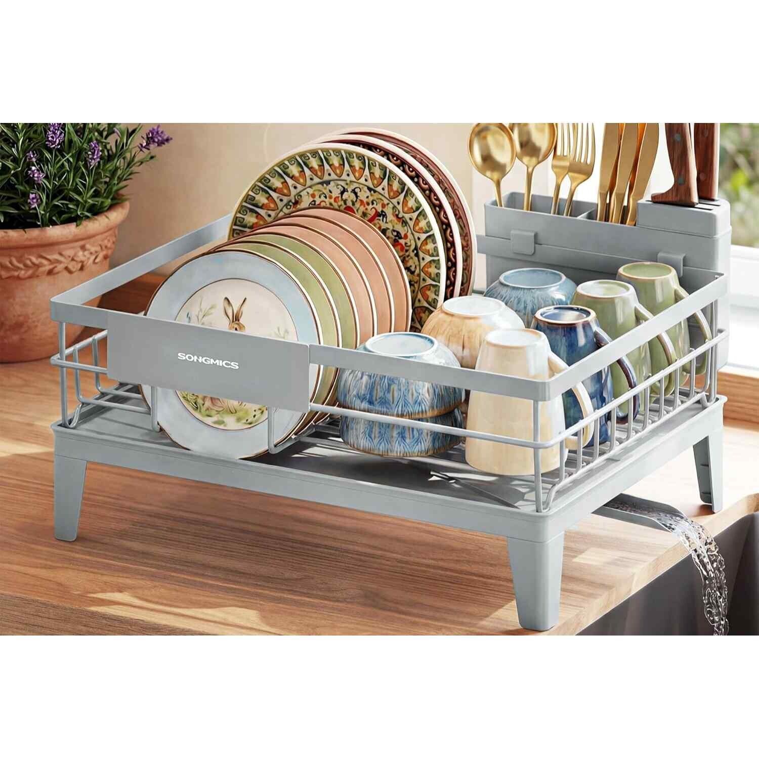 Image of Dish Drying Rack Rotating Spout Cutlery&hellip;