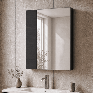 Balterley 600 Mirror Unit 75 25 Hblack - Charcoal Black