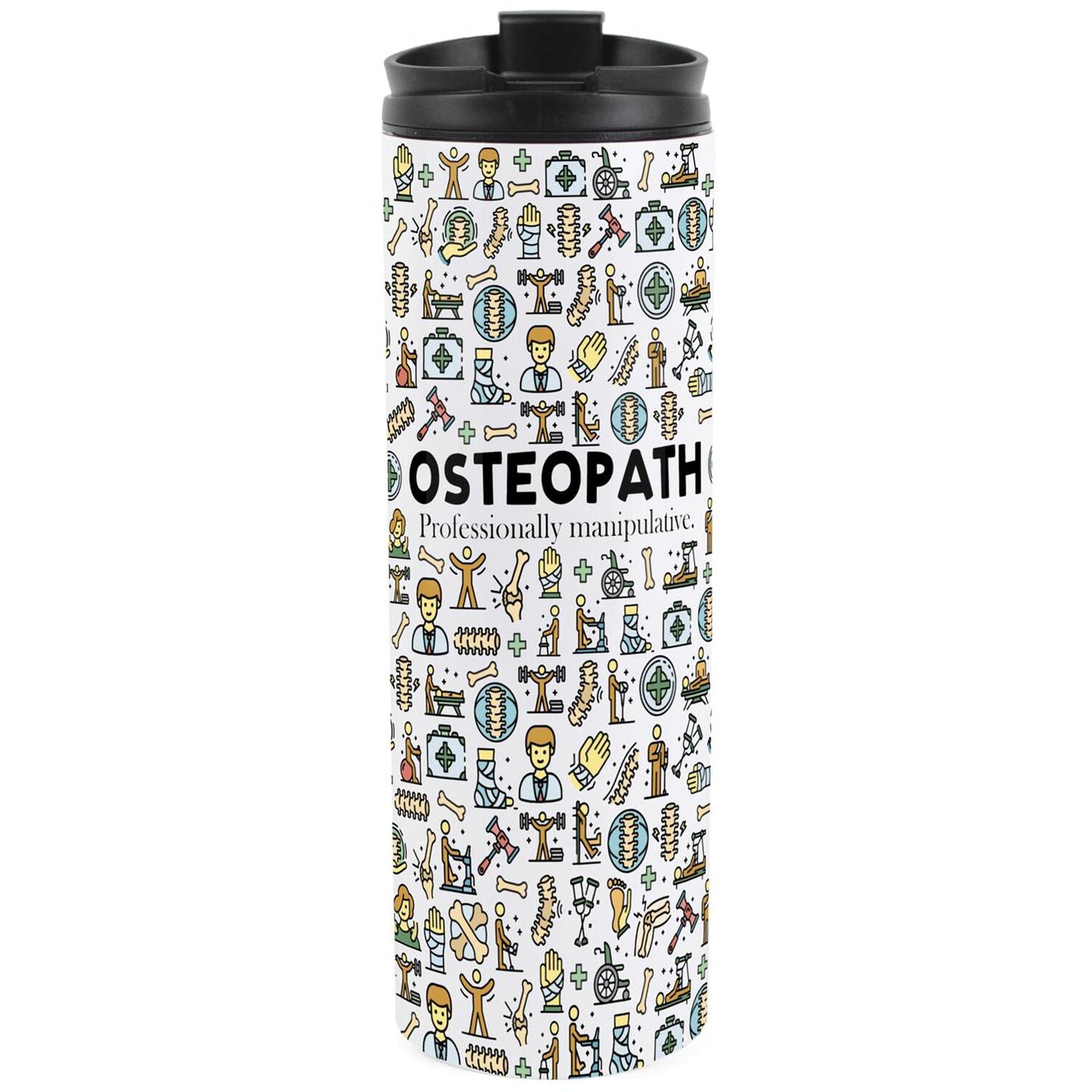 Osteopath Travel Flask - Reusable Stainless Steel Tumbler Novelty Gift - Image 2