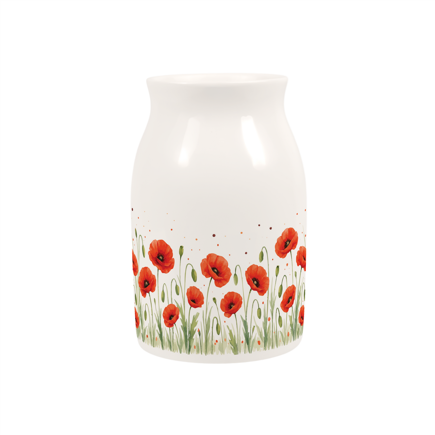 Purely Home Summer Poppies Small Porcelain Vase - Red - Image 3