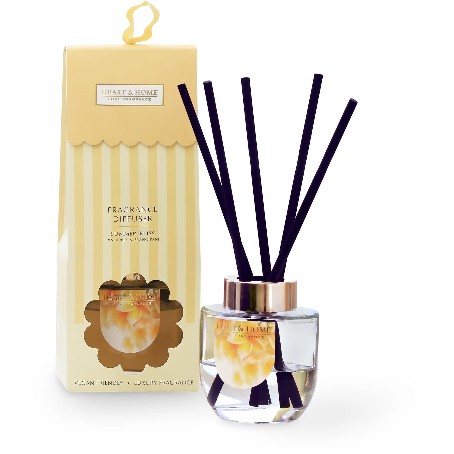 Heart and Home Fragrance Reed Diffuser - Summer Bliss - 70ml in Clear