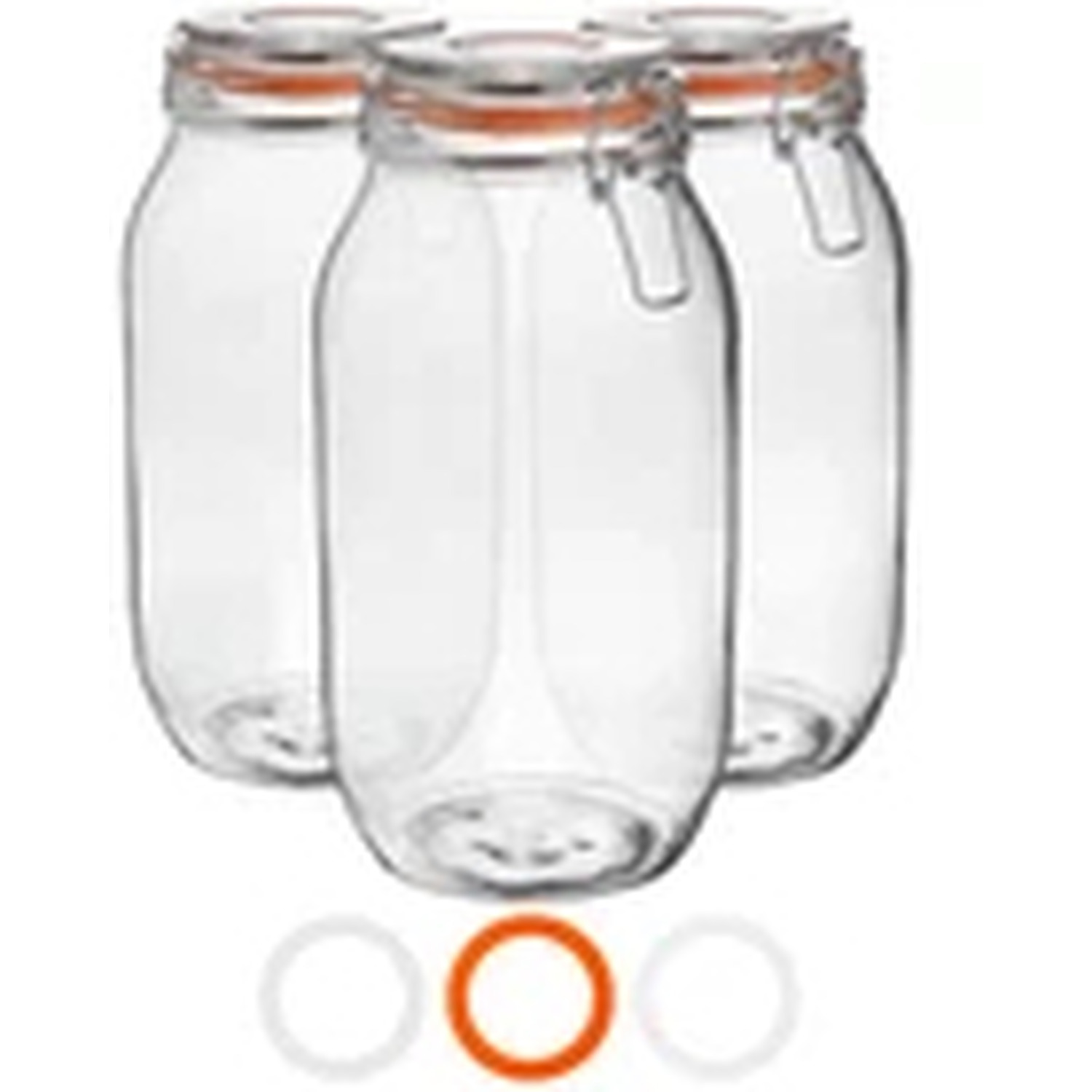 Image of 3 x 2L Glass Storage Jars&hellip;
