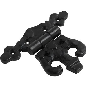 Dzina Cabinet Hinge Unequal 110mm x 89mm Antique Black, 1 Pair