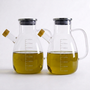 Eden & Willow Glass Vinegar & Oil Dispenser with Steel Lid