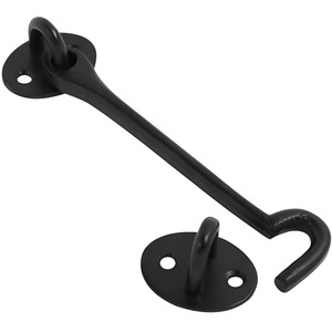 Dzina Cabin Hook Malleable  100mm (4 Inch) Black (Pack of 1)