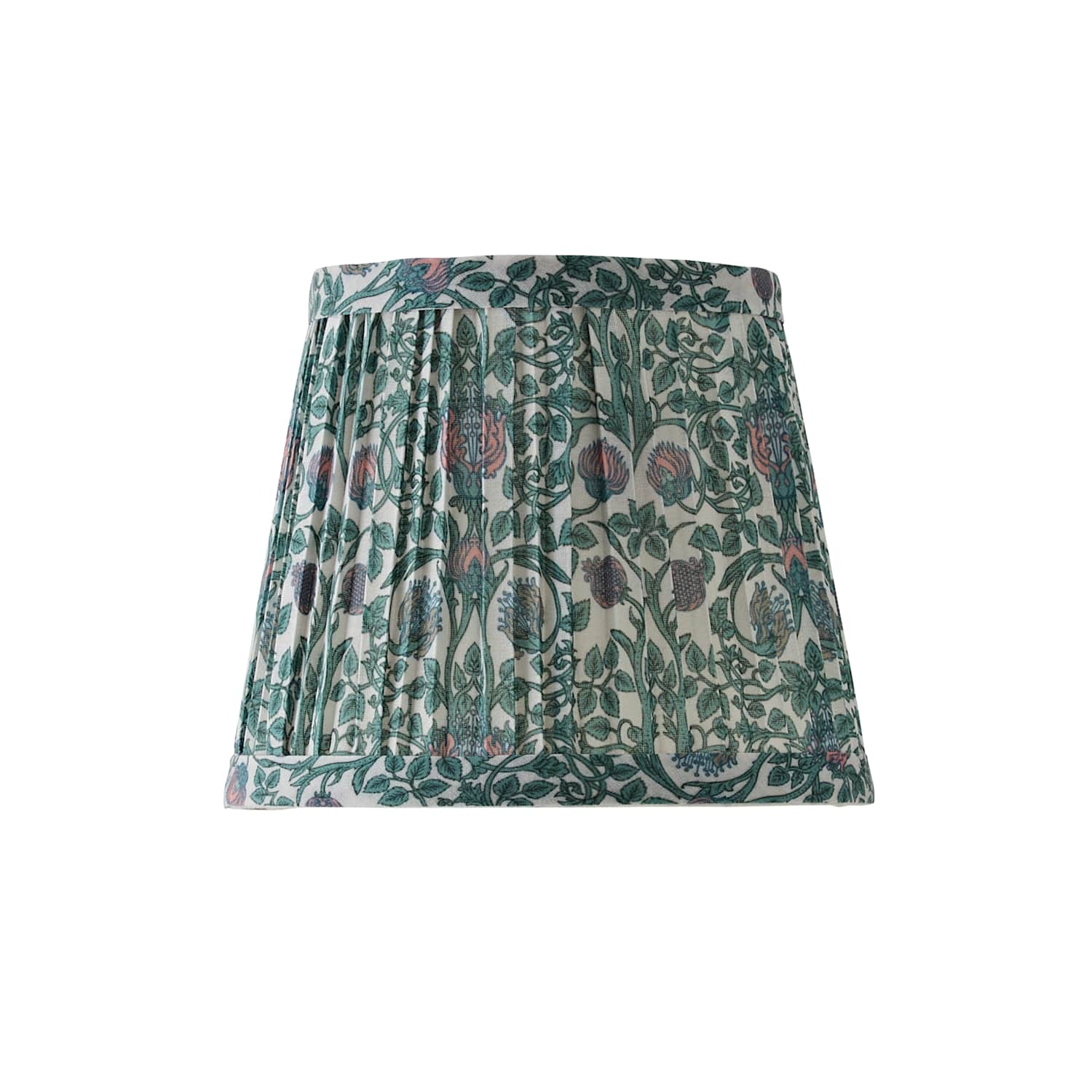 Valuelights Abel Mini Pleated Tapered Floral Easy Fit Wall Light Lamp Shade - Burgundy - Green - Image 7