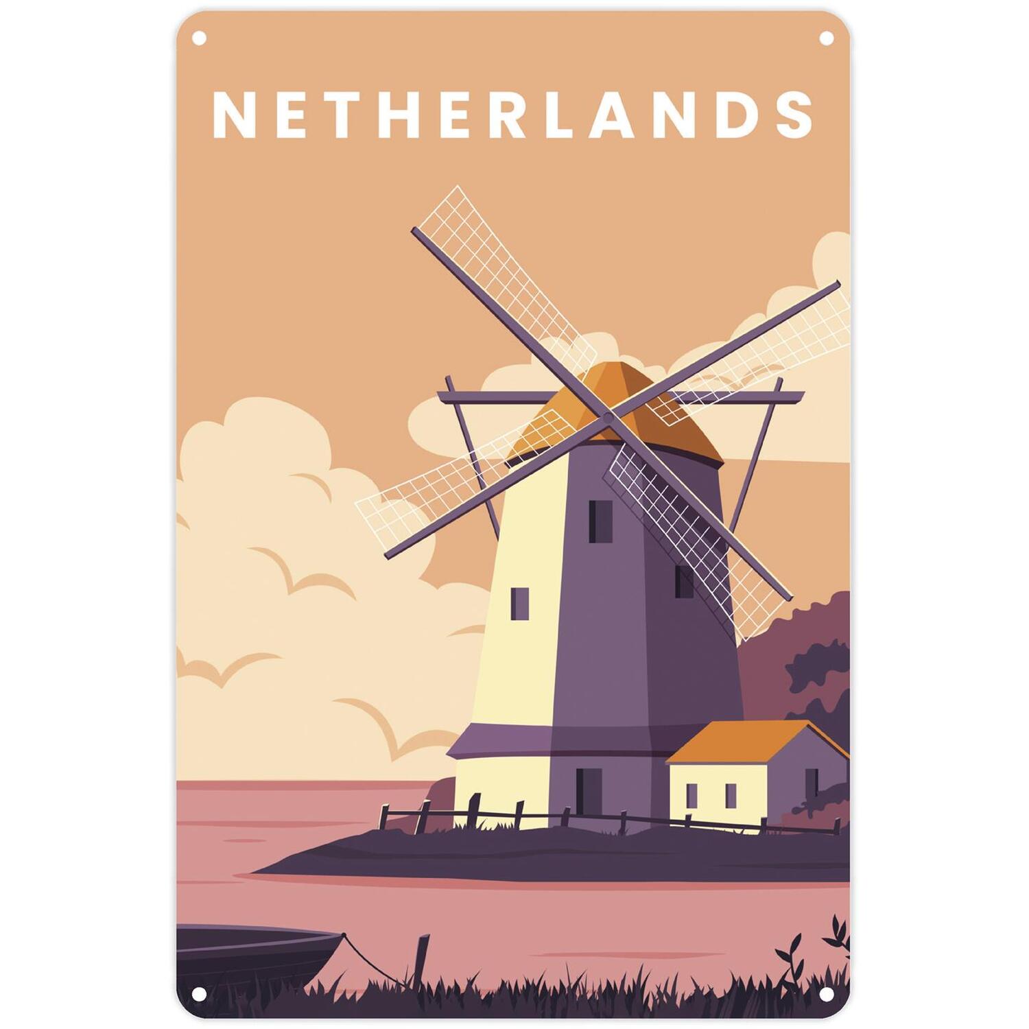 Netherlands Wall Sign - Amsterdam Metal Plaque Decor Souvenir Gift - Image 2