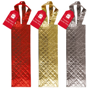 Pack of 12 Padded Bottle Christmas Gift Bags