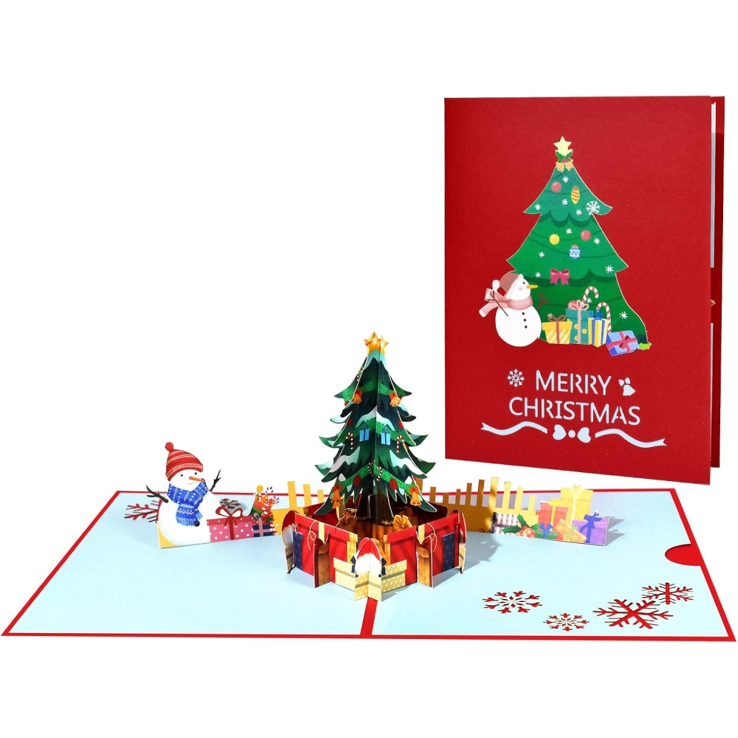 Brightfeel Merry Magic With Colorful Xmas Tree 3D Pop Up Christmas Card - White