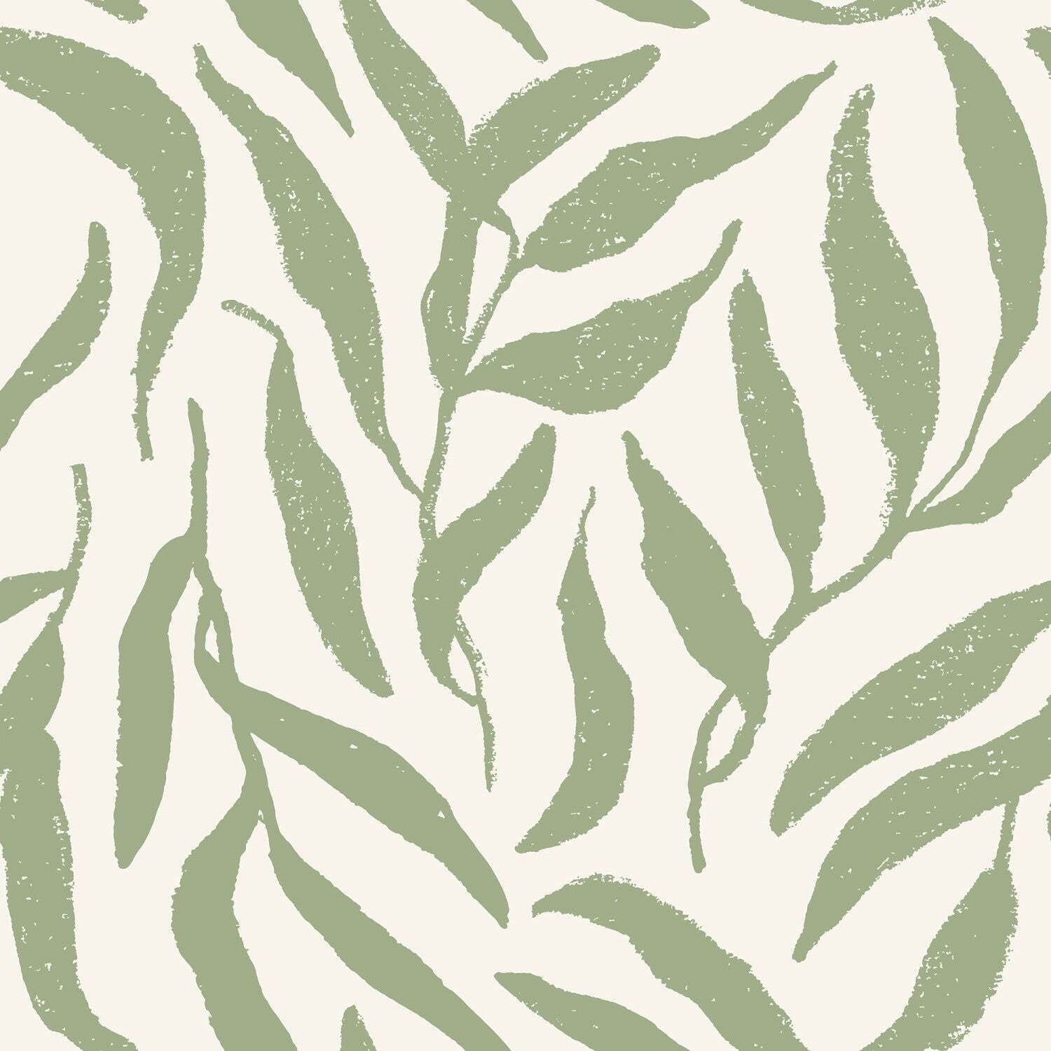 I Love Wallpaper Sample Of Olive Leaf Wallpaper In Pistachio On Cream - Green