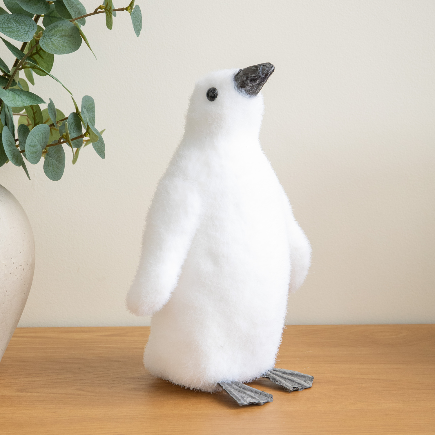 Samuel Alexander 26Cm Flocked Christmas Penguin Decoration - White