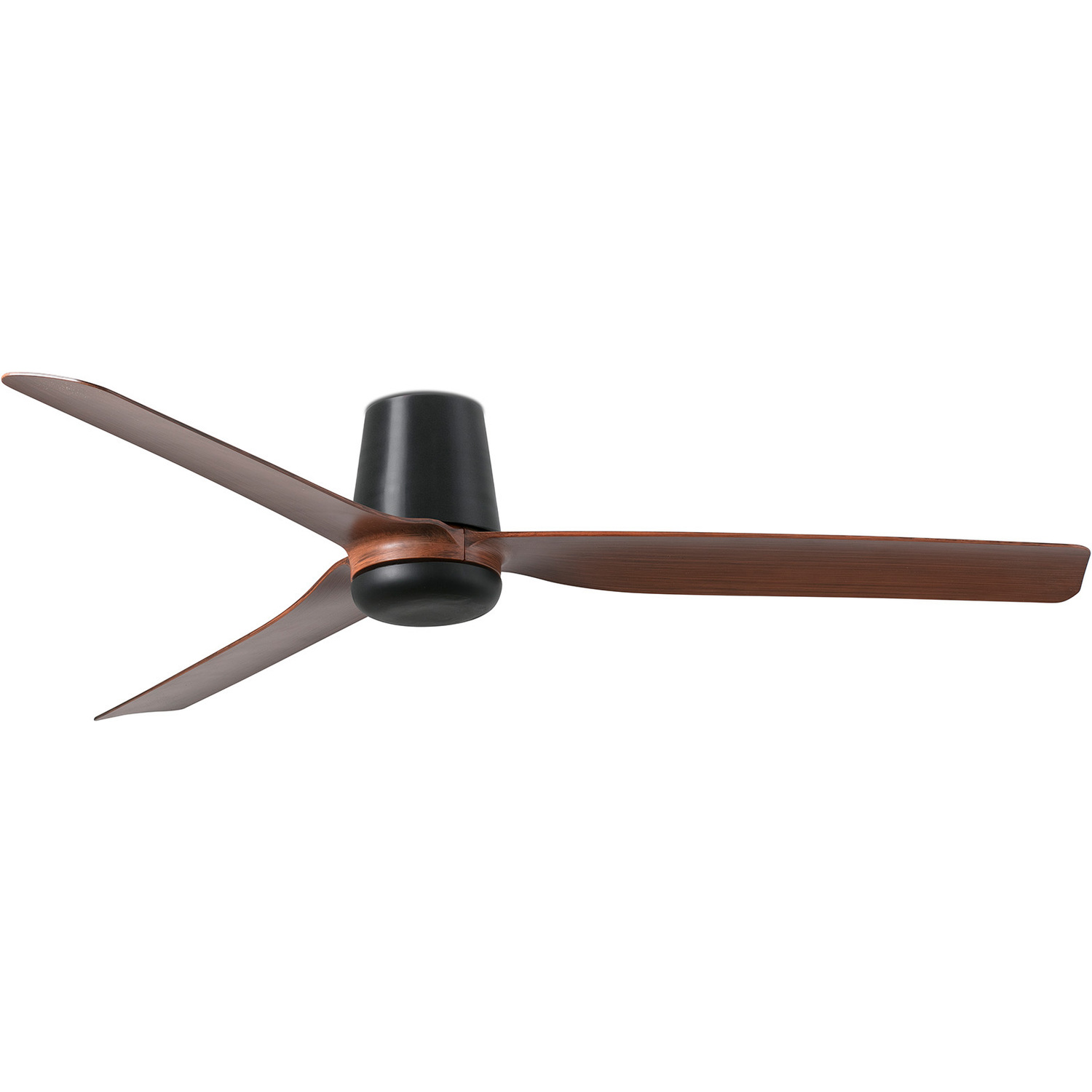 Punt Tub 130cm Ceiling Fan Black, Dark Wood Blades - Image 2