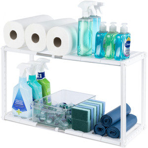 Under Sink Storage Shelf in White