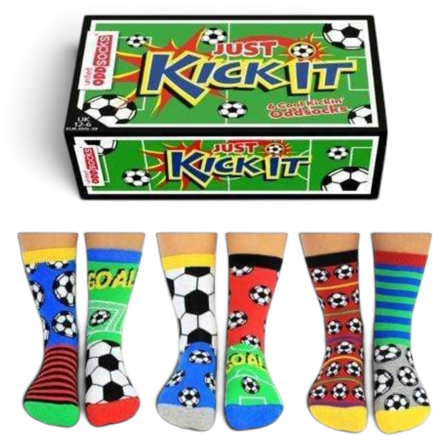 B&Q - United Odd Socks Just Kick It Boys Football Socks 6 Mix And Match Designs One Size Uk 12 6 Eur 301 2 39 Us 131 2 7 - Image 3
