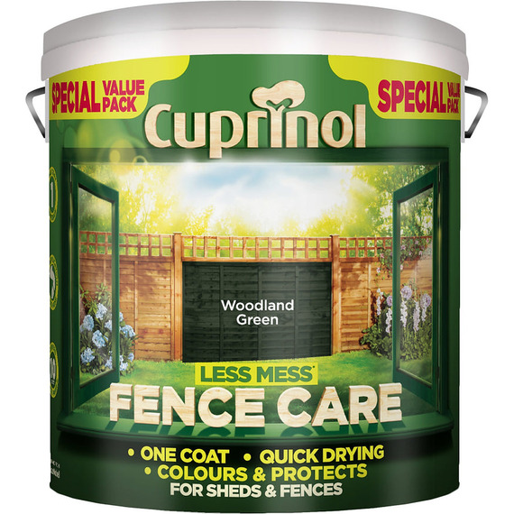 Cuprinol Less Mess Fence Care Woodland Green 6L.