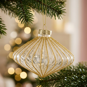 Glitter Ridged Diamond Bauble