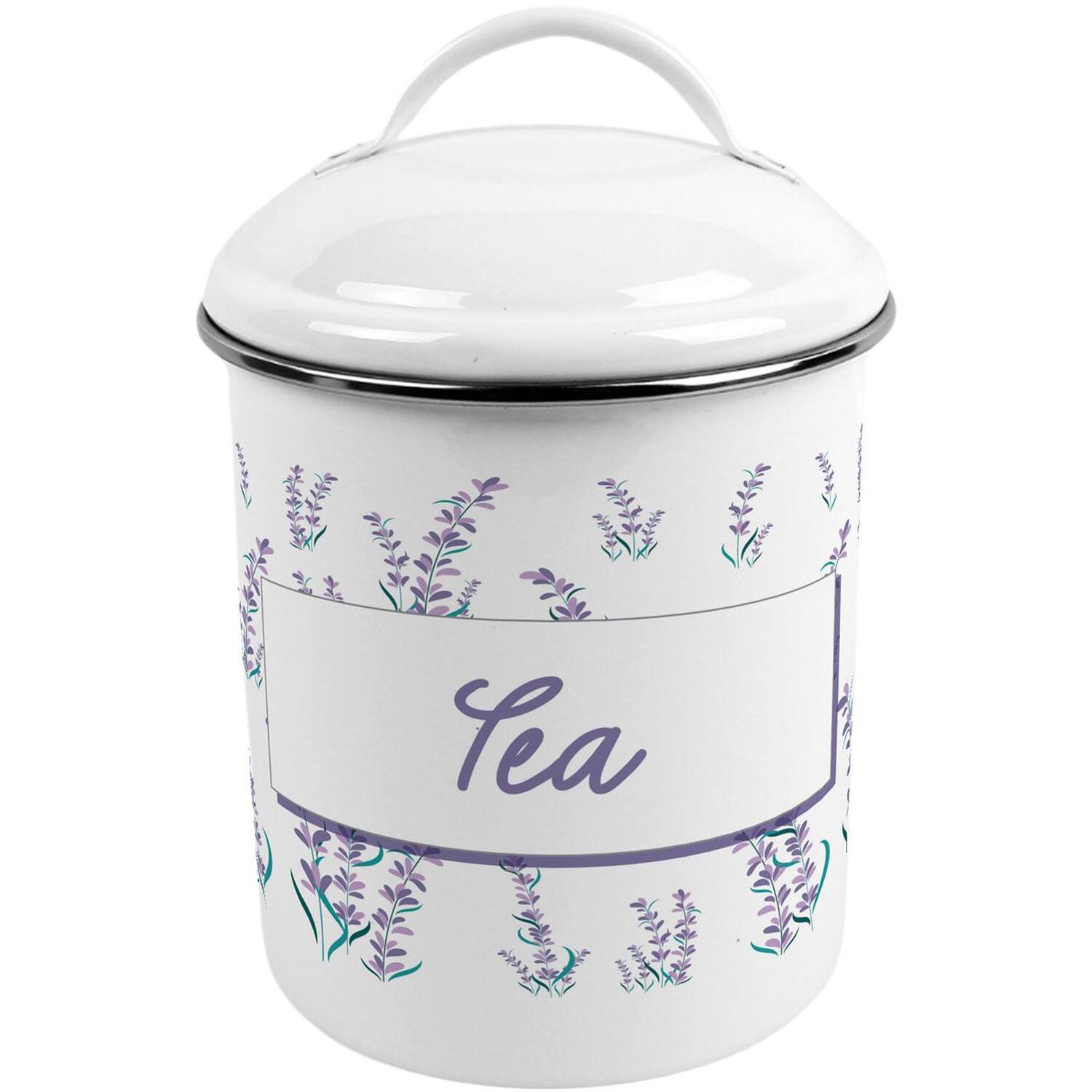 Purely Home Pretty Peonies Tea Canister - Metal Kitchen Storage Container - Peach