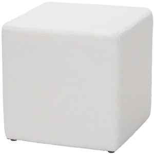 White Teddy Fleece Footstool
