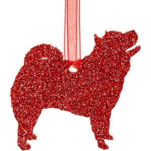 Glitter Chow Chow Christmas Decoration