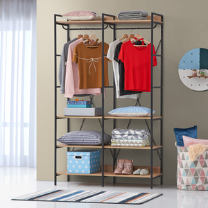 Wide Open Wardrobe with 8 Shelves