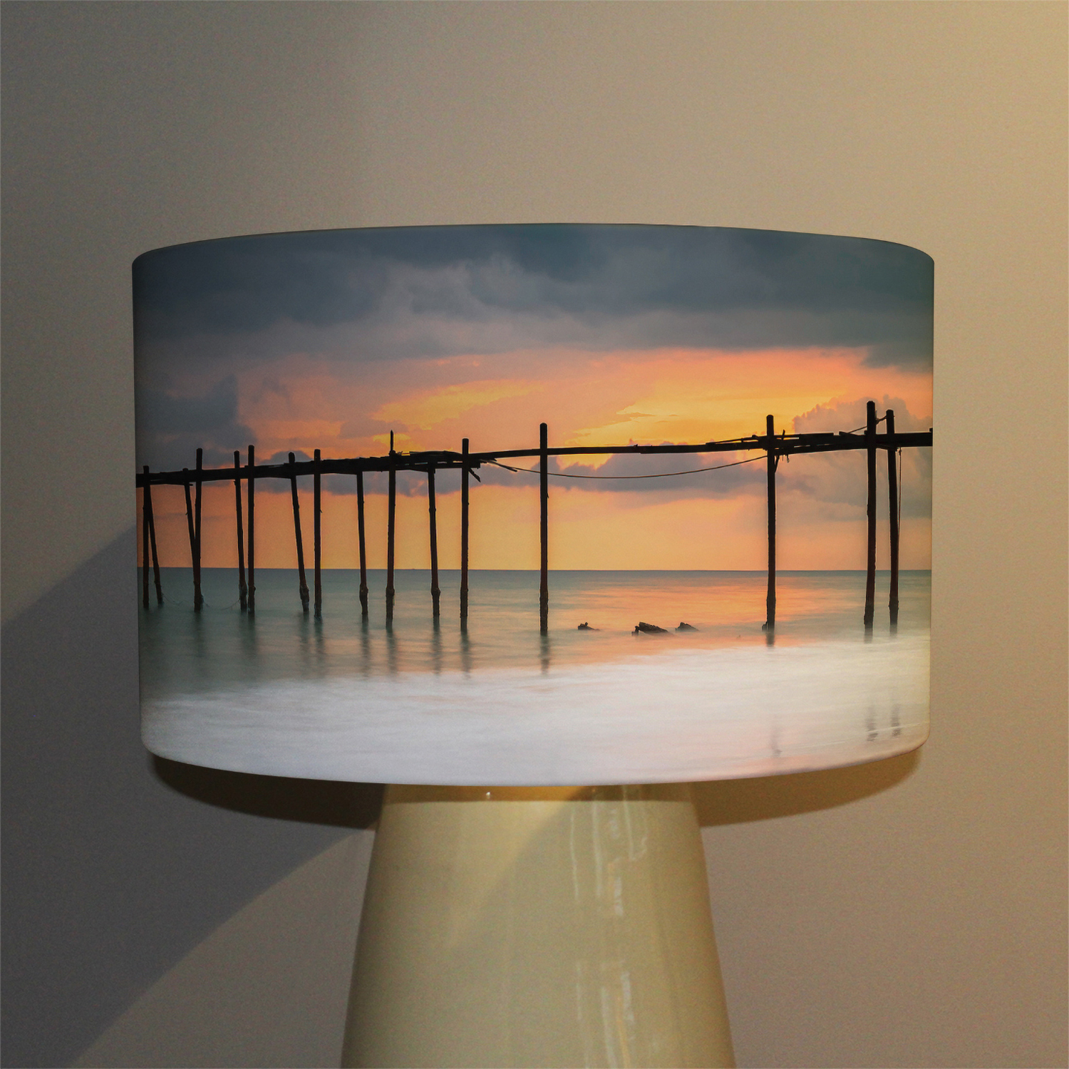 Image of Wood Bridge Sunset At Sea Thailand&hellip;