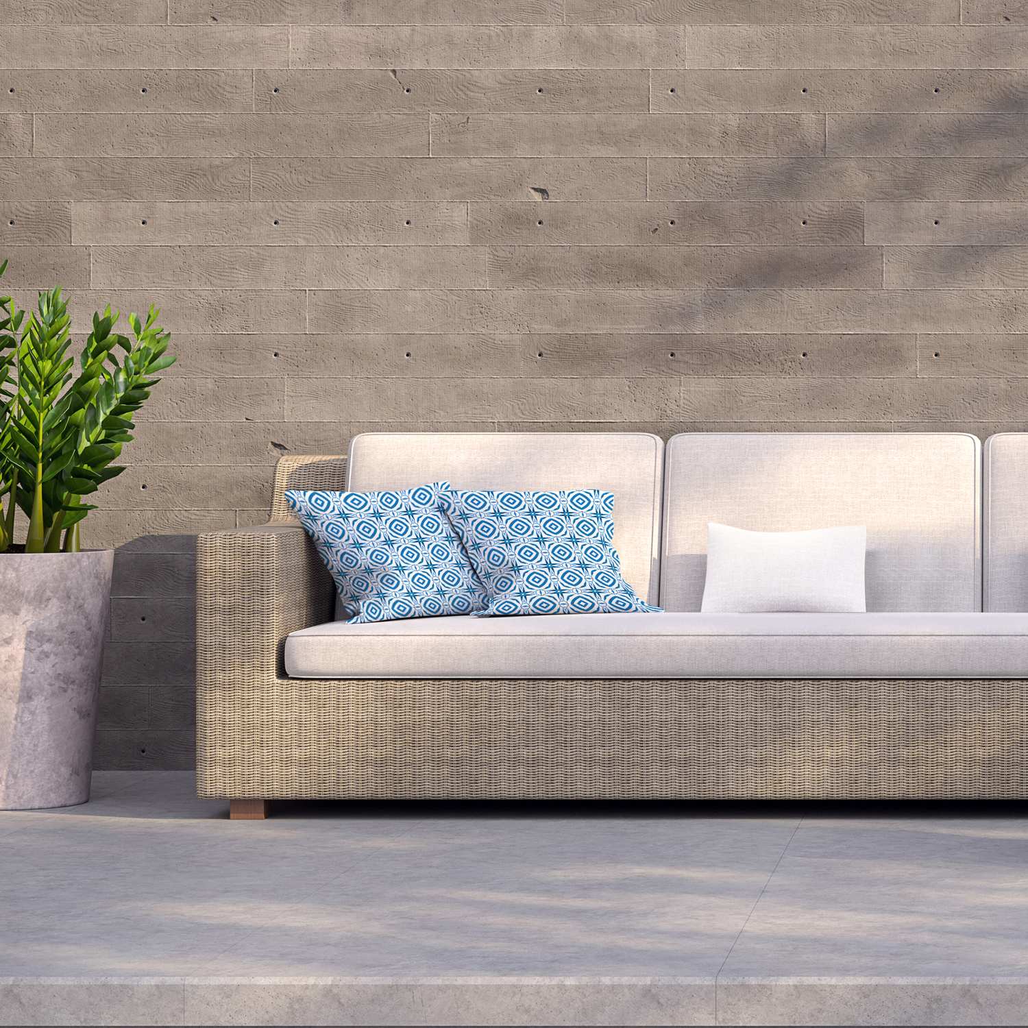 Blue Powerful Outdoor Cushion - Blue / 60cm