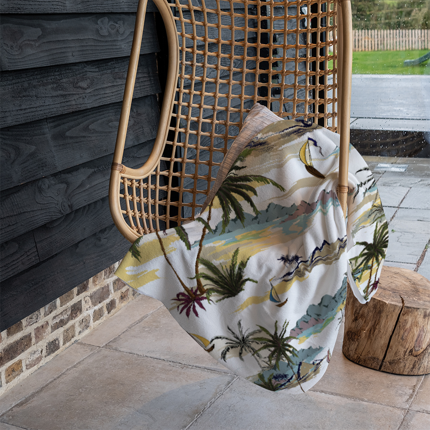 Palm Trees Blanket - Brown
