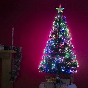 3ft Green Fibre Optic Christmas Tree with Multicoloured Fibre Optic Lights