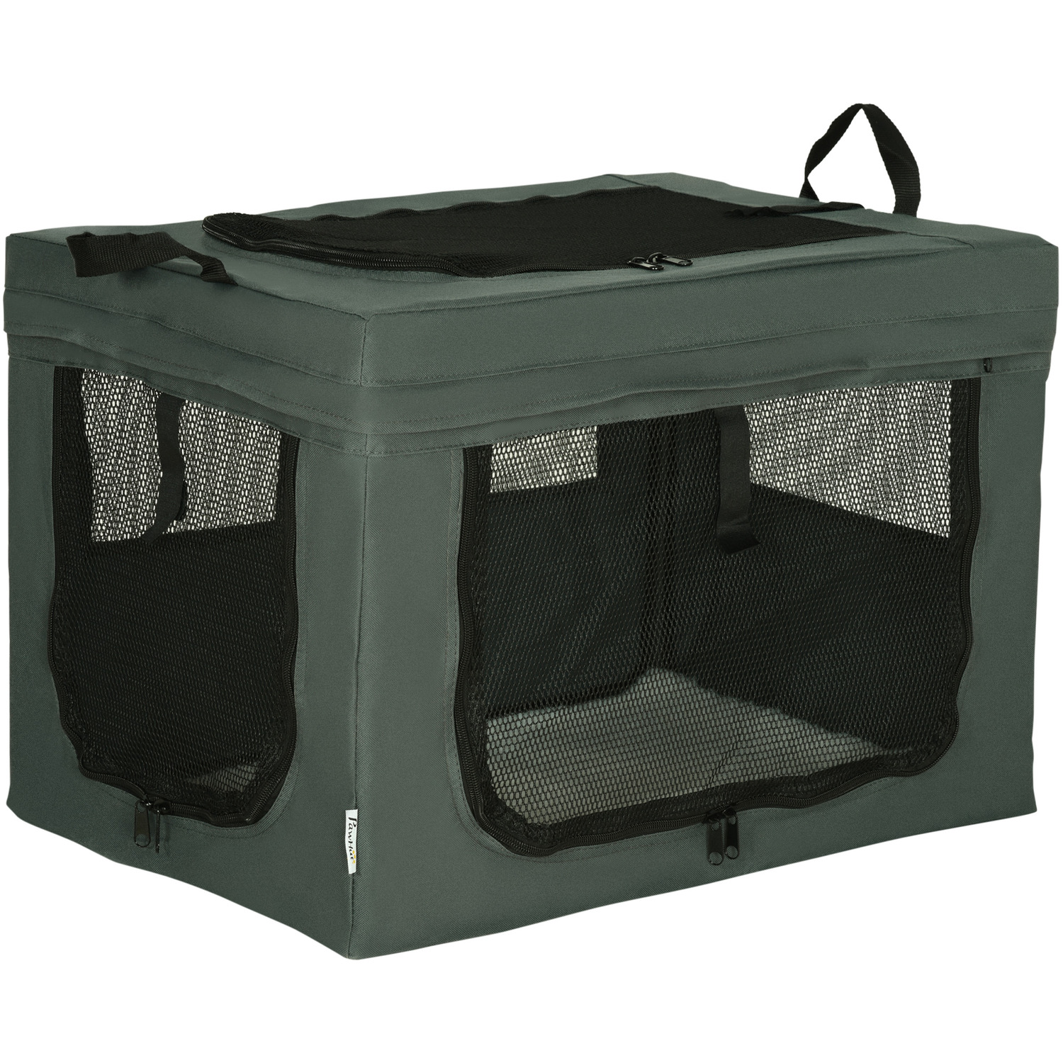 PAWHUT Foldable Pet Carrier, Portable Pet Travel Bag for Medium Dogs in Grey - Image 8