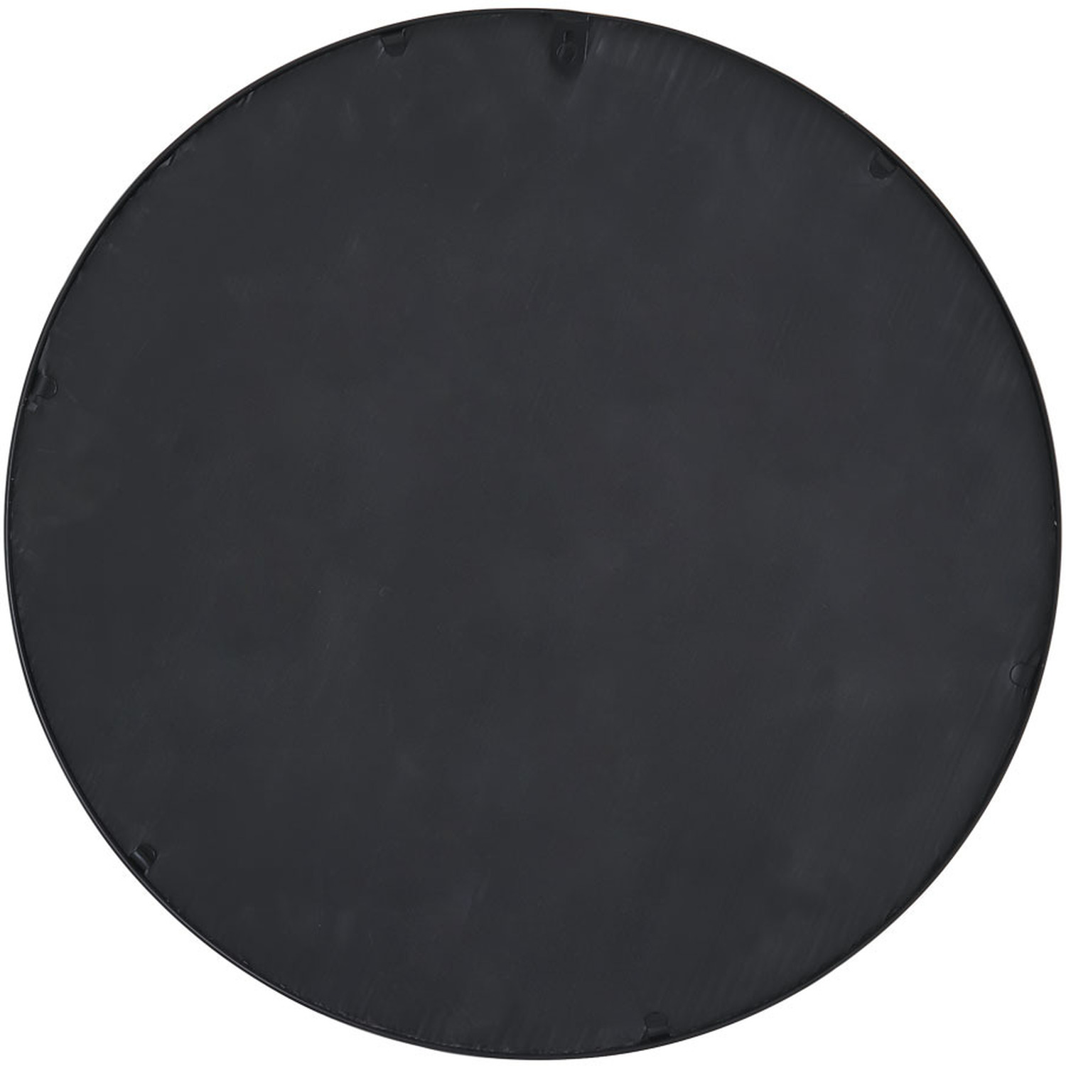 Window Style Glass Wall Mirror Crossed Double Circle With Metal Frame - Black 70cm