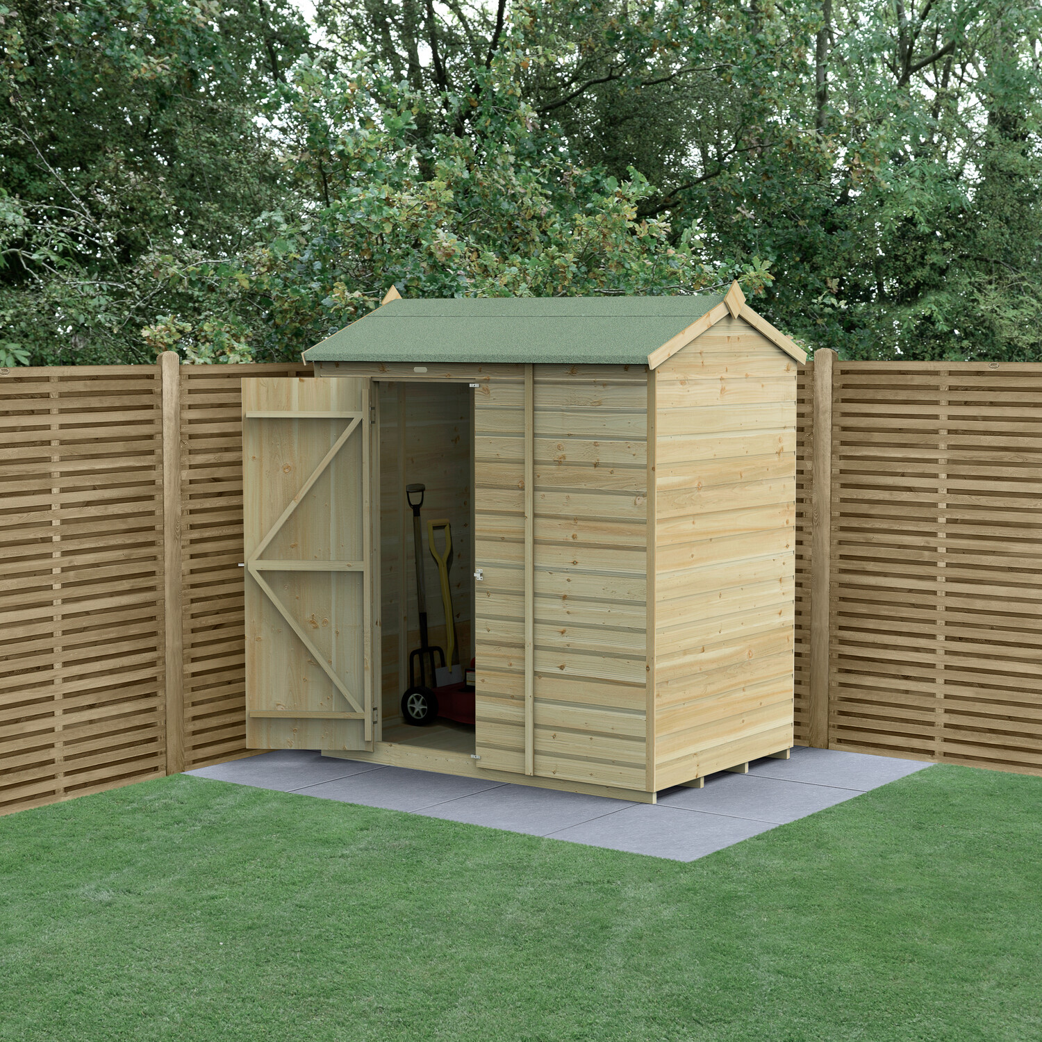 Forest Garden Beckwood 6X4 Reverse Apex Shed - No Installation / Without Base