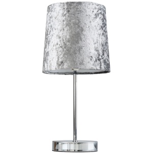 Chrome And Velvet Table Lamp