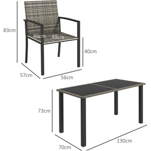 Mixed Grey Outsunny 5 Pieces Rattan Garden Furniture Set shot 4823417