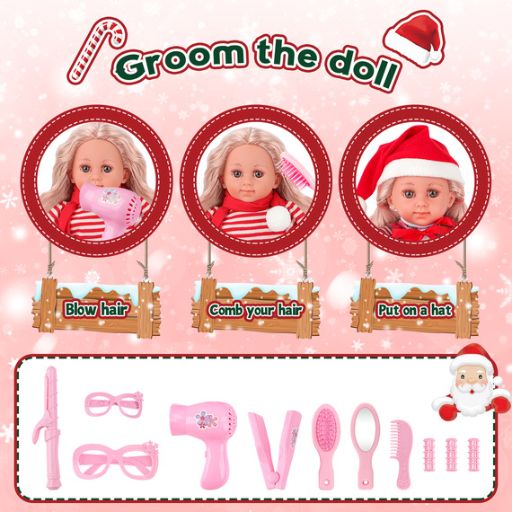 Baby Dolls Christmas Dress-up Set Dolls Clothes and Accessories