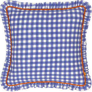 Maude Gingham Piped Polyester Filled Cushion