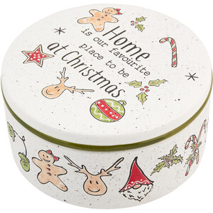Festive Stone Christmas Cake Tin