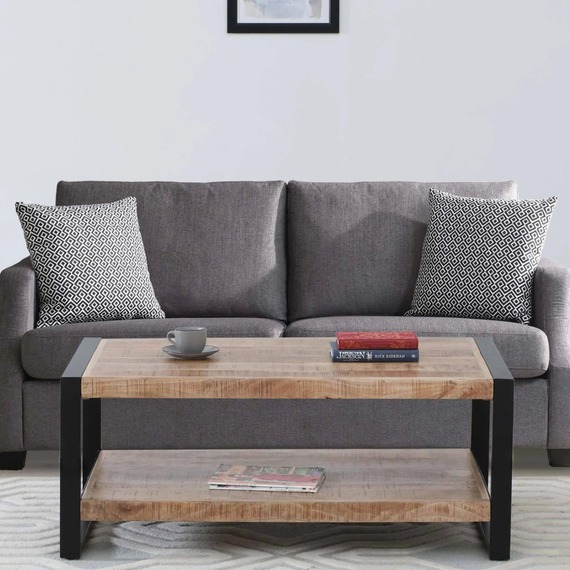Home Source Summit Rectangular Coffee Table with Shelf