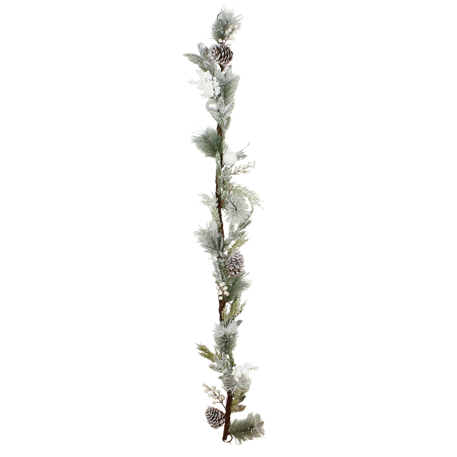 Angel Whispers Frosted Snowy Garland Silver