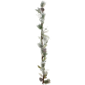 Frosted Snowy Garland Silver