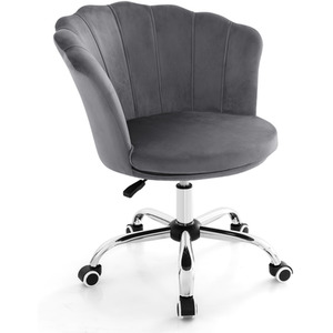 Adjustable Velvet Office Chair with Handle and Universal Wheels