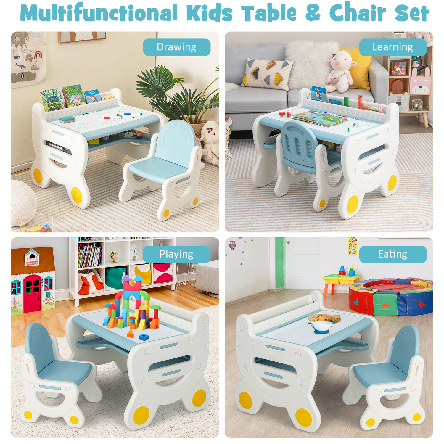 Kids Drawing Table Chair Set