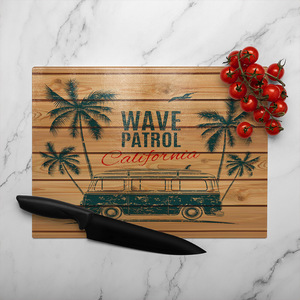 California Wave Patrol Glass Chopping Board-large