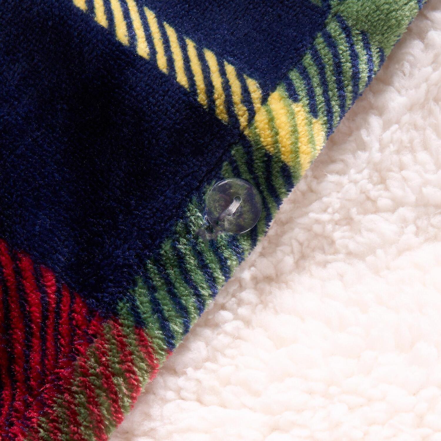 Oxford Check Sherpa Duvet Set - Red Single