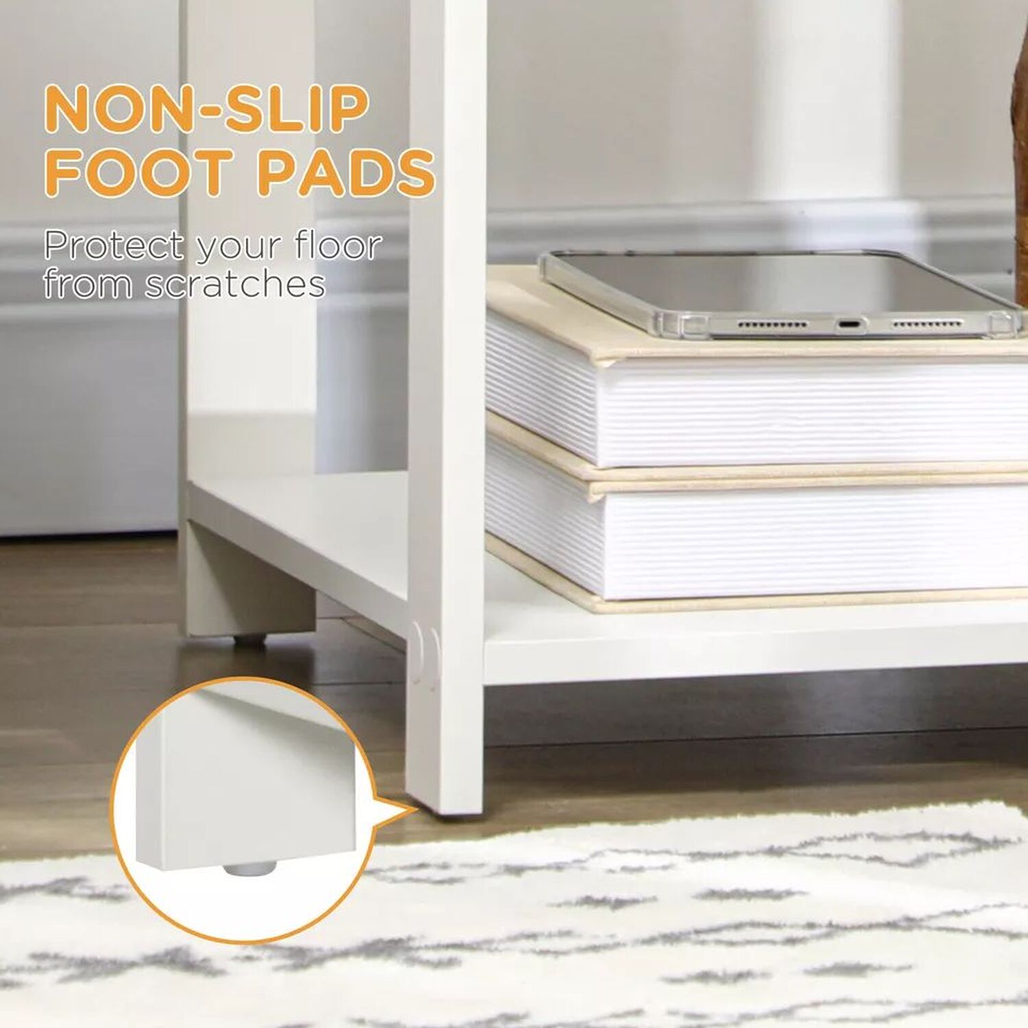 2 Modern Bedside Tables With Storage Drawer - White