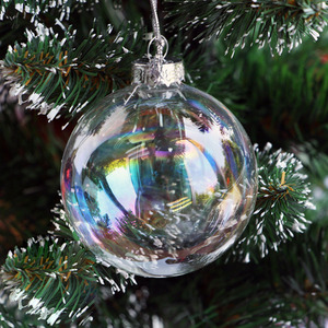 5 Pack Christmas Hanging Fillable Glass Ornament Balls
